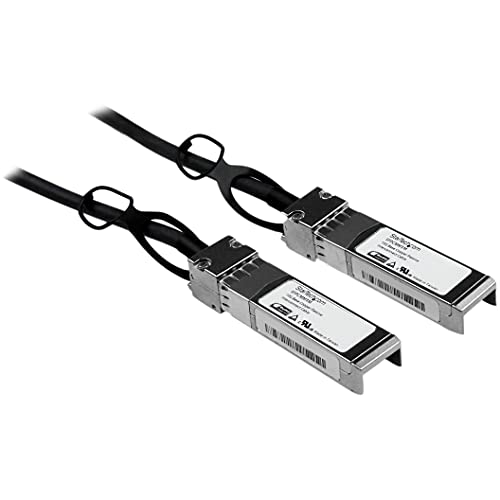 StarTech.com Cisco SFP-H10GB-CU1M Compatible 1m 10G SFP+ to SFP+ Direct Attach Cable Twinax - 10GbE SFP+ Copper DAC 10Gbps Low Power Passive Transceiver Module DAC Firepower ASR920 (SFPCMM1M) - Image 1