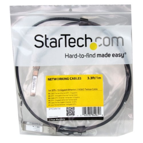 StarTech.com Cisco SFP-H10GB-CU1M Compatible 1m 10G SFP+ to SFP+ Direct Attach Cable Twinax - 10GbE SFP+ Copper DAC 10Gbps Low Power Passive Transceiver Module DAC Firepower ASR920 (SFPCMM1M) - Image 4