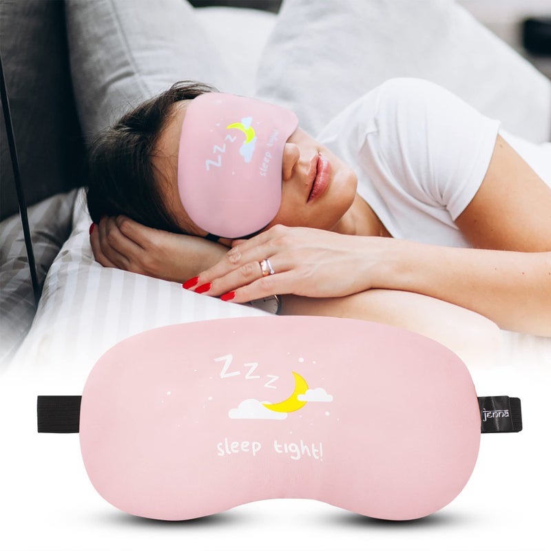 Jenna Cotton Print Cute Sleeping Eye Shade Mask Cover For Insomnia, Meditation, Puffy Eyes And Dark Circles (SleepTight_Pink) - Image 5