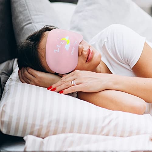 Jenna Cotton Print Cute Sleeping Eye Shade Mask Cover For Insomnia, Meditation, Puffy Eyes And Dark Circles (SleepTight_Pink) - Image 4