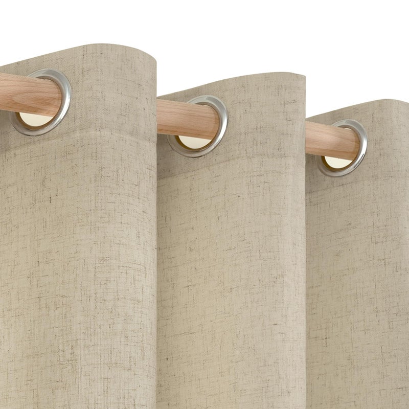 YoungsTex Grommet Linen Curtains 63 Inch Length 2 Panels for Living Room, Burlap Light Filtering Drapes No See Through for Bedroom Farmhouse, 52 X 63 Inch - Image 4