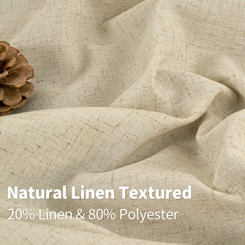 YoungsTex Grommet Linen Curtains 63 Inch Length 2 Panels for Living Room, Burlap Light Filtering Drapes No See Through for Bedroom Farmhouse, 52 X 63 Inch - Image 3