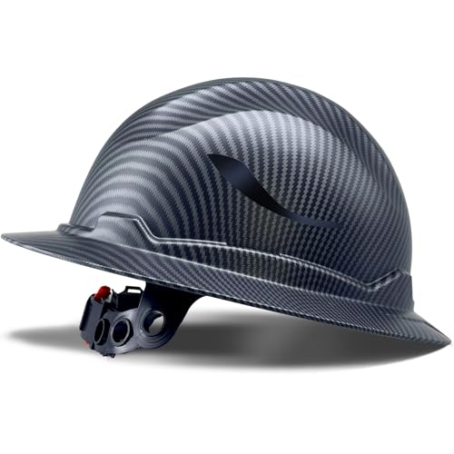 SAFEBUILDER G1E Construction Full Brim Hard Hats ANSI Class E HDPE Safety Helmet Hardhats Sunshade Industrial Head Protection (1, Matte Black Class E) - Image 1