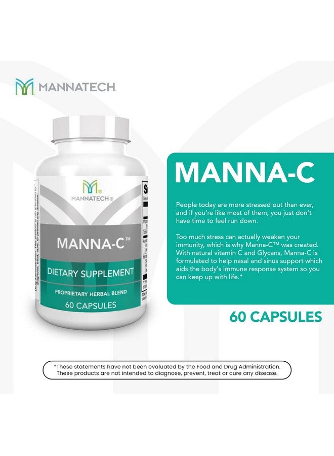 Mannatech Nasal and Sinus Support with Immune Defense - Promotes Clear Breathing and Respiratory Health, Vitamin C & Glycans Blend for Daily Wellness - Manna-C 60 Capsules, Proprietary Plant-Based Formula - Image 3