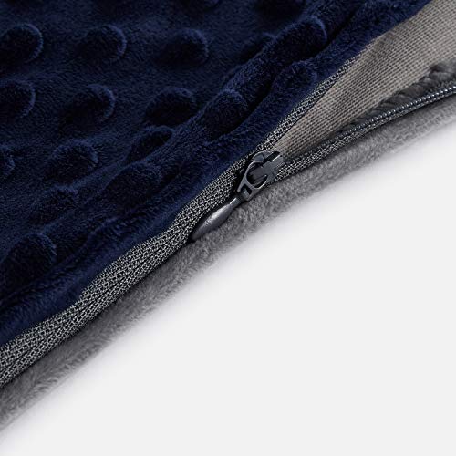 RelaxBlanket 48''x72'' Duvet Cover for Weighted Blanket | Premium Super Soft Minky Dot | Grey/Navy - Image 5