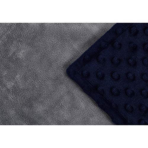 RelaxBlanket 48''x72'' Duvet Cover for Weighted Blanket | Premium Super Soft Minky Dot | Grey/Navy - Image 4