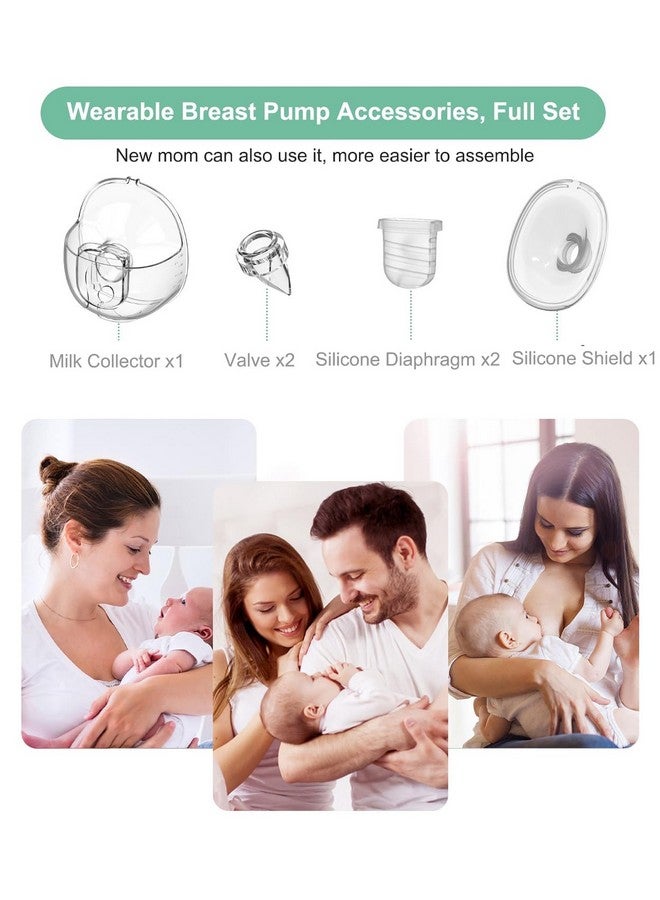PDFans Wearable Breast Pump Parts One Full Set Milk Collector Cup S32 Flange 27mm Compatible with NCVI NICEGREEN Nuliie Breast Pump Replacement Accessories, Extra Duckbill Valve&Diaphragm - Image 1