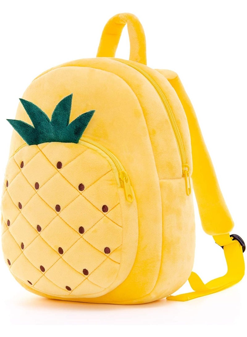 blue tree Cute Kids Backpack Toddler Bag Plush Animal Cartoon Mini Travel Bag for Baby Girl Boy 1-5 Years (small, Pineapple, Pineapple) - Image 1