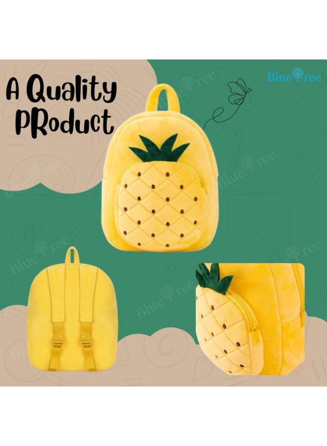 blue tree Cute Kids Backpack Toddler Bag Plush Animal Cartoon Mini Travel Bag for Baby Girl Boy 1-5 Years (small, Pineapple, Pineapple) - Image 3