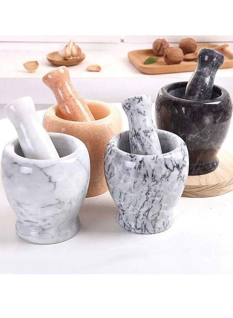 هون رخامي طبيعي ثقيل  لطحن التوابل والثوم، تصميم أنيق وقاعدة ثابتة - Image 1