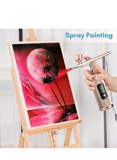 Generic Portable Airbrush Kit with Compressor, Handheld Cordless Air Brush Pen, with LCD Screen, Dual-Action, 3-level Adjustable Pressure, Built-in Battery  - Image 4