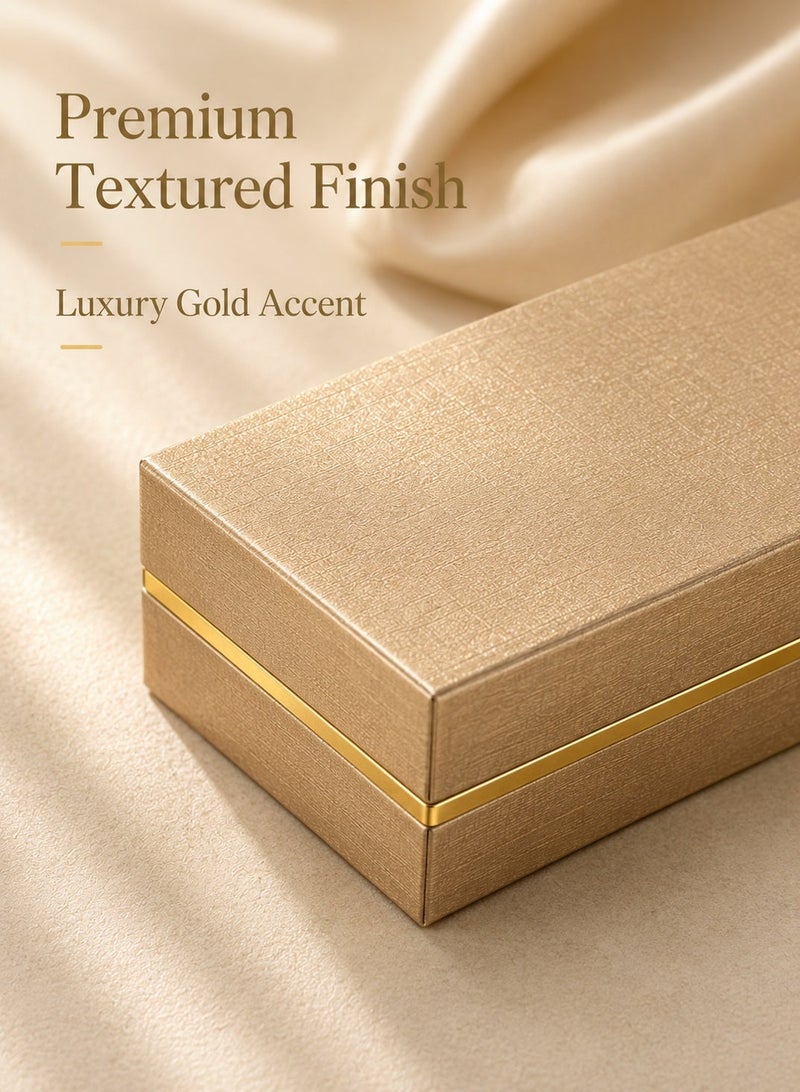 Rich Life Luxury Bracelet Box with Gold Accent, Premium Textured Jewelry Storage Box for Bracelet Bangle Watch Chain, Soft Interior, Available in Black Gold Grey - Image 4