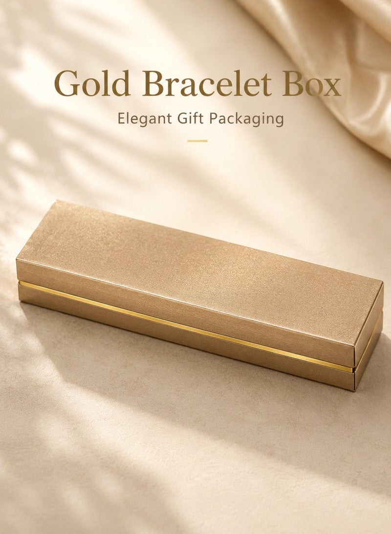 Rich Life Luxury Bracelet Box with Gold Accent, Premium Textured Jewelry Storage Box for Bracelet Bangle Watch Chain, Soft Interior, Available in Black Gold Grey - Image 1