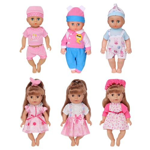 ARTST Doll Clothes12 inch Baby Doll Clothes6 SetsInclude 4 Hats 1 Bowknot for 101112 inch Baby - Image 5