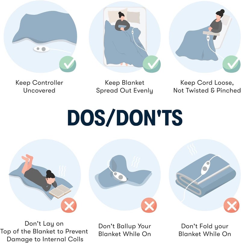 Serta Luxuriously Soft Plush Electric Blanket Fast Heating Cozy Cover, Safety Auto Shut Off Timer, Low EMF, Multi Heat Setting, ETL Certified, Machine Washable, Lavender Full (84 in x 77 in) - Image 5