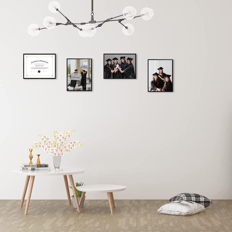 Golden State Art, 8.5x11 Aluminum Certificate Frame, Metal Diploma Frames for 8.5 x 11 Documents, Real Glass Front with Easel Stand (Black, 1 Pack) - Image 2