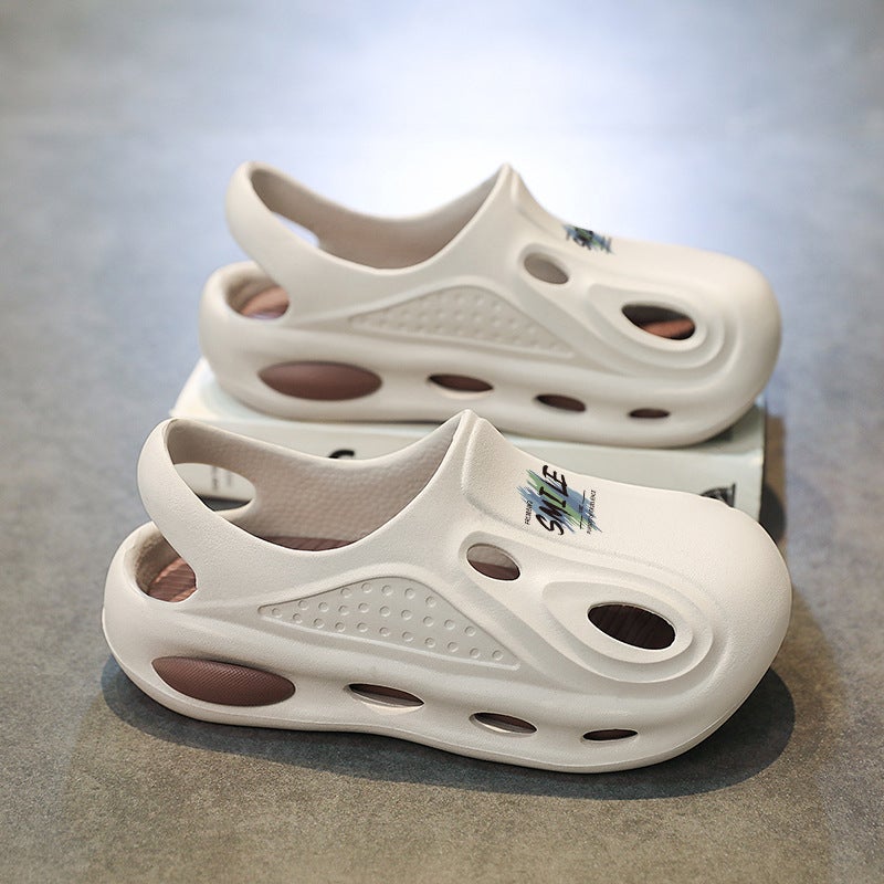 2025 Summer Croc Shoes For Boys And Girls, Bag Heel Sandals For Middle And Large Children, Thick Soles, Non-Slip Wading Beach Shoes - Image 4