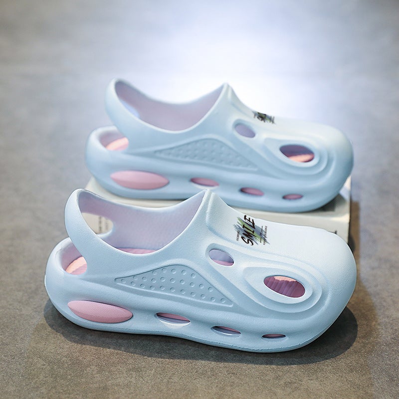 2025 Summer Croc Shoes For Boys And Girls, Bag Heel Sandals For Middle And Large Children, Thick Soles, Non-Slip Wading Beach Shoes - Image 5