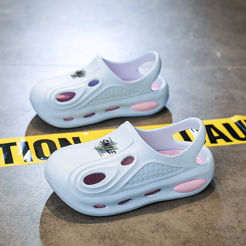 2025 Summer Croc Shoes For Boys And Girls, Bag Heel Sandals For Middle And Large Children, Thick Soles, Non-Slip Wading Beach Shoes - Image 2