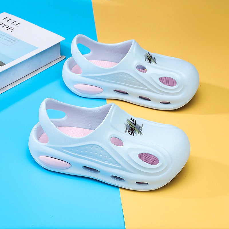 2025 Summer Croc Shoes For Boys And Girls, Bag Heel Sandals For Middle And Large Children, Thick Soles, Non-Slip Wading Beach Shoes - Image 1