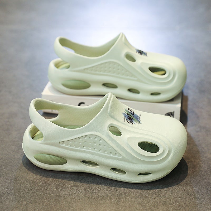 2025 Summer Croc Shoes For Boys And Girls, Bag Heel Sandals For Middle And Large Children, Thick Soles, Non-Slip Wading Beach Shoes - Image 3