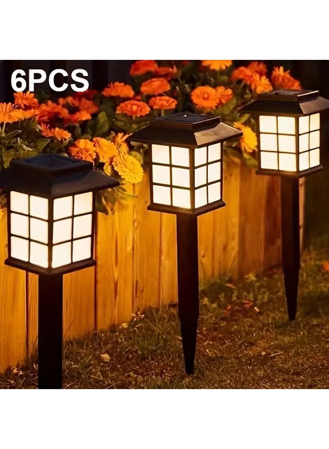 6 قطع أضواء حديقة المنزل الشمسية دافئة بيضاء ديكور مسار خارجي - Image 1