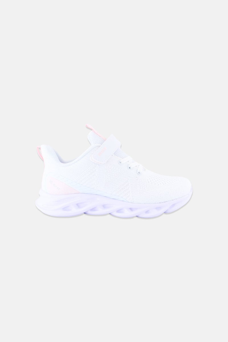 RBX Kids Girl Velcro Training Shoes, White - Image 3