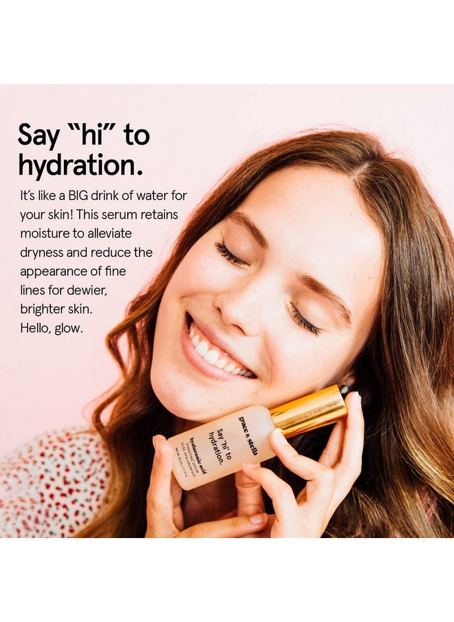 Grace & Stella - Award Winning Hyaluronic Acid Serum (50Ml/1.7 Fl Oz) Hyaluronic Acid Serum For Face - Acido Hialuronico Face Serum For Women - Hydrating Serum Remove Fine Lines, Wrinkles - Anti Aging - Image 1