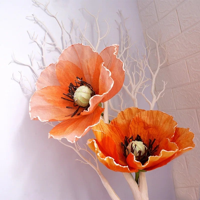 Y&D 40cm Giant Fabric Peony Artificial Flowers Wedding Decorations with Stem Holders for Decorative Poppy Flower Display - Image 2