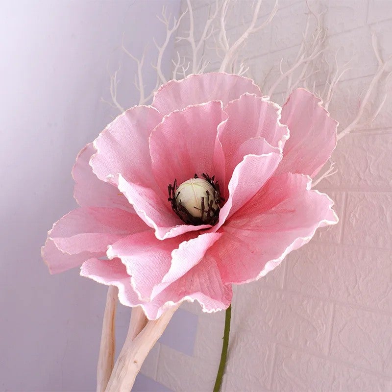 Y&D 40cm Giant Fabric Peony Artificial Flowers Wedding Decorations with Stem Holders for Decorative Poppy Flower Display - Image 3