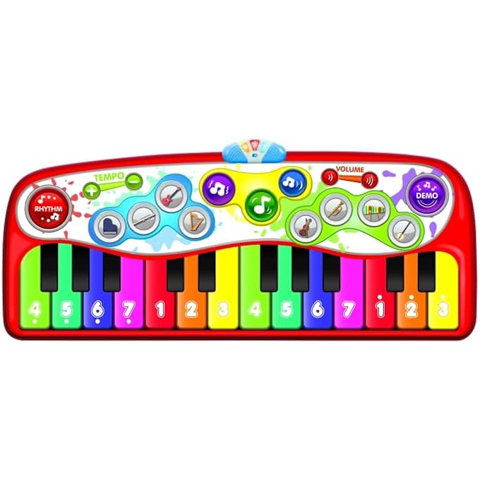 BOPPIN' BEATS JUMBO PIANO MAT | GIANT MUSICAL DANCE MAT FOR KIDS | INTERACTIVE FLOOR KEYBOARD TOY WITH LIGHTS & SOUNDS | EDUCATIONAL MUSIC TOY FOR TODDLERS 12M+ - Image 1