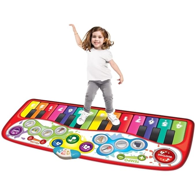 BOPPIN' BEATS JUMBO PIANO MAT | GIANT MUSICAL DANCE MAT FOR KIDS | INTERACTIVE FLOOR KEYBOARD TOY WITH LIGHTS & SOUNDS | EDUCATIONAL MUSIC TOY FOR TODDLERS 12M+ - Image 2