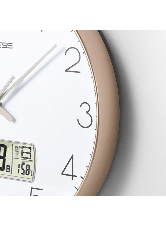 Timess Radio-controlled Clock With Automatic Time Synchronization, Living Room Wall Clock,  New Model With Temperature Display And Calendar, Wall-mounted, 25cm - Image 2