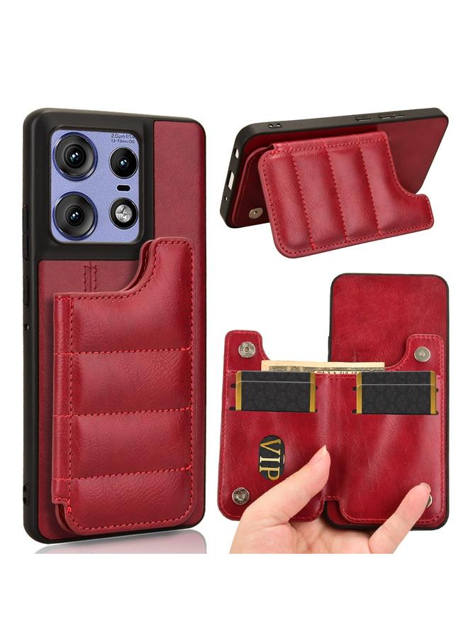 S-TOP Case For Motorola Edge 50 Pro Cow Pattern Sewing Card Bag Phone Case - Image 1