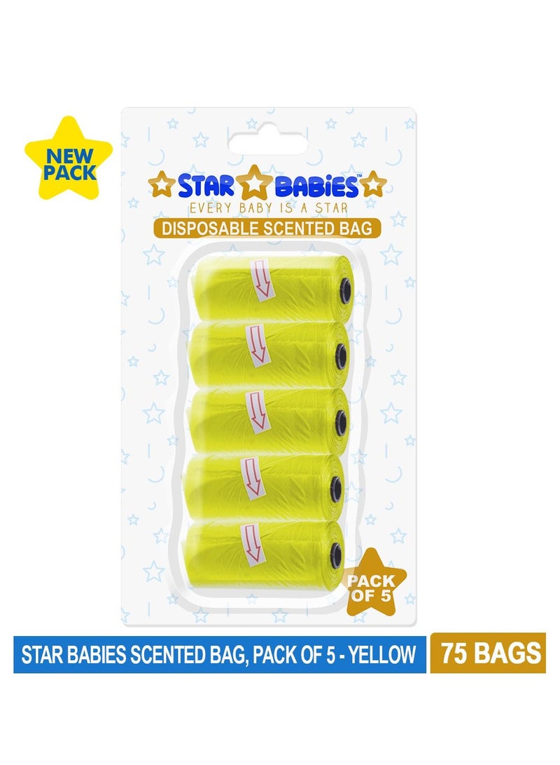 STAR BABiES Scented Bag Blister - Pack of 5 - Yellow - Image 2