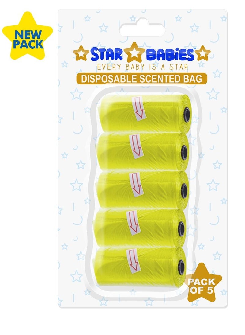 STAR BABiES Scented Bag Blister - Pack of 5 - Yellow - Image 1