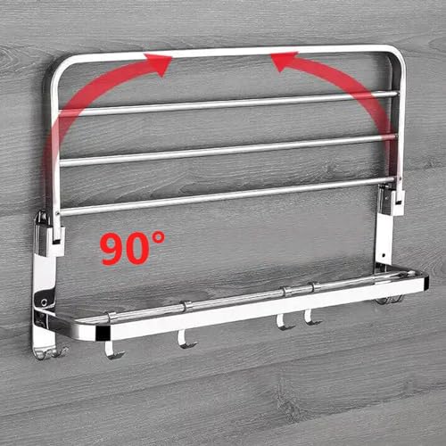 FORTUNE Luxurious 304 Grade Stainless Steel Double Folding Towel Rack/Towel Stand/Towel Holder/Towel Hanger/Bathroom Accessories - Image 4