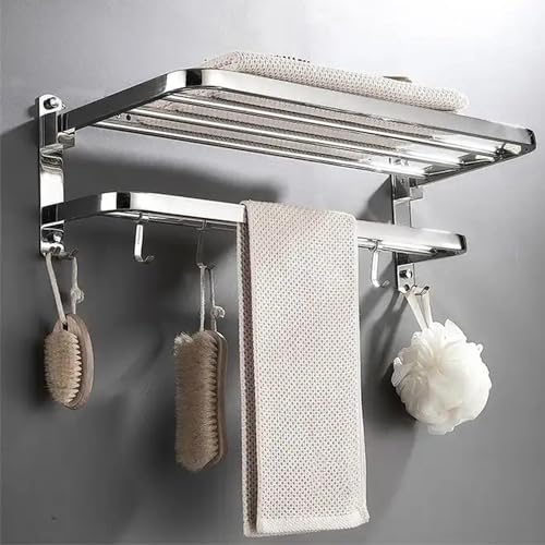 FORTUNE Luxurious 304 Grade Stainless Steel Double Folding Towel Rack/Towel Stand/Towel Holder/Towel Hanger/Bathroom Accessories - Image 5