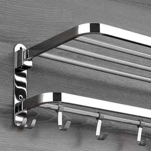 FORTUNE Luxurious 304 Grade Stainless Steel Double Folding Towel Rack/Towel Stand/Towel Holder/Towel Hanger/Bathroom Accessories - Image 3