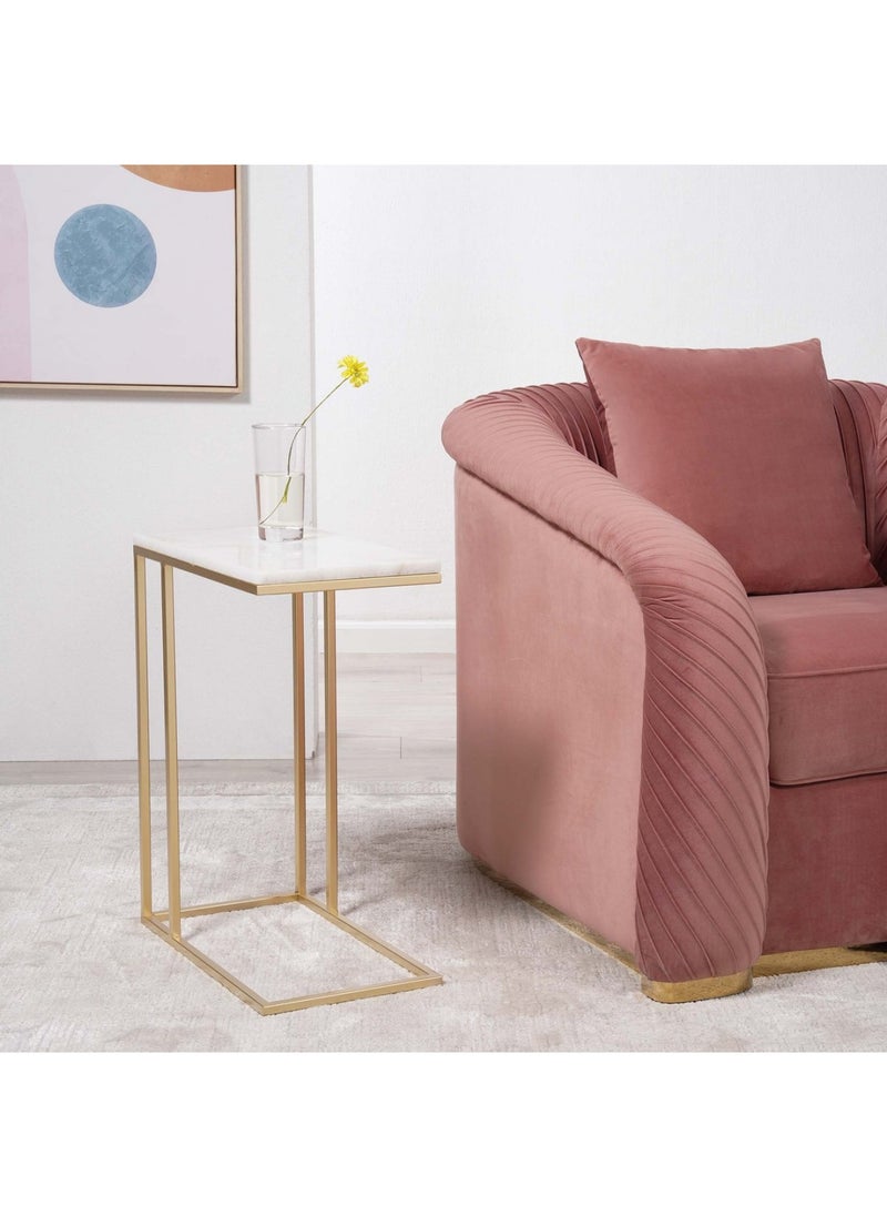 Pan Home طاولة كمبيوتر محمول من ميريون - باللونين الأبيض والذهبي  - Image 4