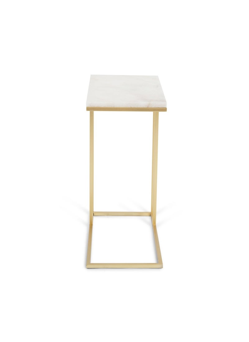 Pan Home طاولة كمبيوتر محمول من ميريون - باللونين الأبيض والذهبي  - Image 3
