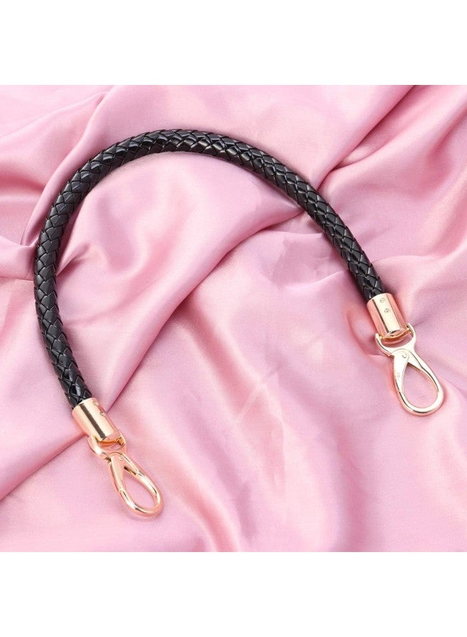 klarako 2pcs 52cm Replacement Purse Straps PU Leather Handbag Handles Gold Spring Buckle Handbag Bag Wallet Straps (Black) - Image 3