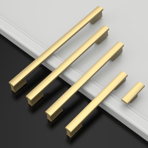 Coinkoly 12 Pack Gold 3 Inch76mm Hole Center Kitchen Cabinet Handles Brushed Brass Cabinet Pulls Gold Drawer Hardware for Cupboard Dresser Handles Bathroom - Image 3