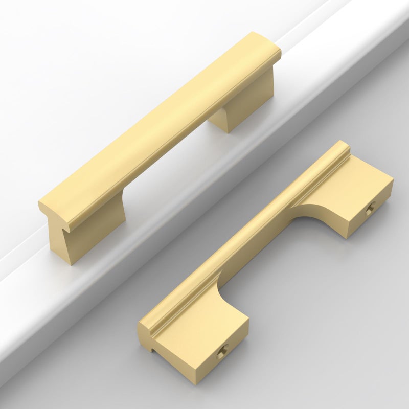 Coinkoly 12 Pack Gold 3 Inch76mm Hole Center Kitchen Cabinet Handles Brushed Brass Cabinet Pulls Gold Drawer Hardware for Cupboard Dresser Handles Bathroom - Image 2