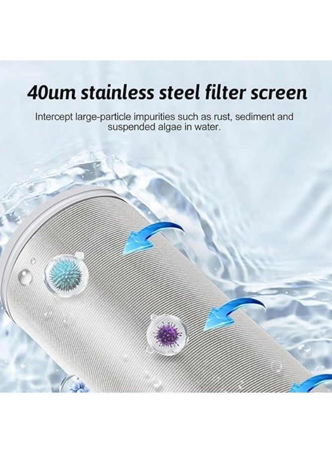 MEDOOSI Hard Water Shower Filters,Showerhead Filters for Filtering Sediment and Other Impurities,High Output Household Tap Water Purifiers for Kitchen Bathrooms, Shower Water Filter Softener(Blue) - Image 4