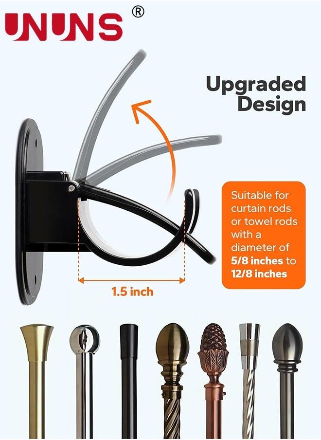 UNUNS Curtain Rod Bracket,4-Count Universal Plastic Curtain Rod Holders,Can Be Drilled Or Self-Adhesive,Curtain Rod Hooks For Bathroom,Bedroom,Livingroom,Kitchen  - Image 2