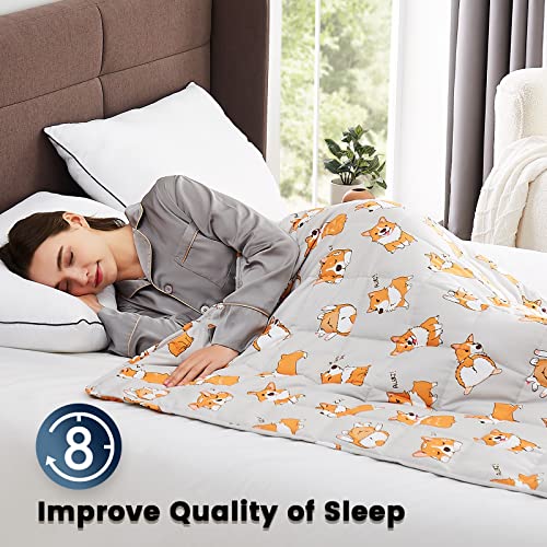 CuteKing Weighted Blanket for Adults: Weighted Blanket with Premium Glass Beads - Breathable Heavy Blanket for Comfort Sleep - Thick Blanket for Adult All Season(15lbs, 48"x72", CuteDog) - Image 2