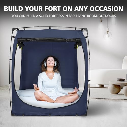 RIYDH Bed Tent Bed Canopy Full Size Tents for Adult and Kids- Original Design Portable Dream Tent Indoor Sleeping Tents 80% Blackout with 3 Doors Breathable Big Space - Image 4