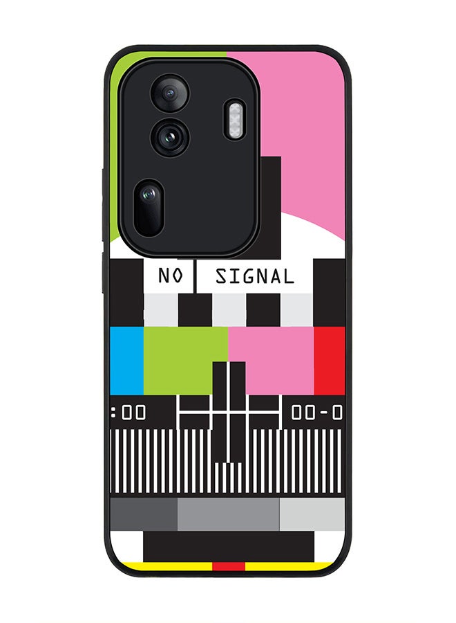 Stylizedd Rugged Black Edge Case for Oppo Reno11 Pro, Slim fit Soft Case Flexible Rubber Edges Anti Drop TPU Gel Thin Cover -  No Signal TV - Image 1