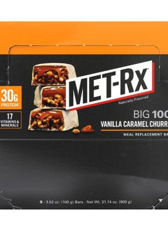 MET-Rx Big 100 Meal Replacement Bar Vanilla Caramel Churro 9 Bars 3.52 oz (100 g) Each 